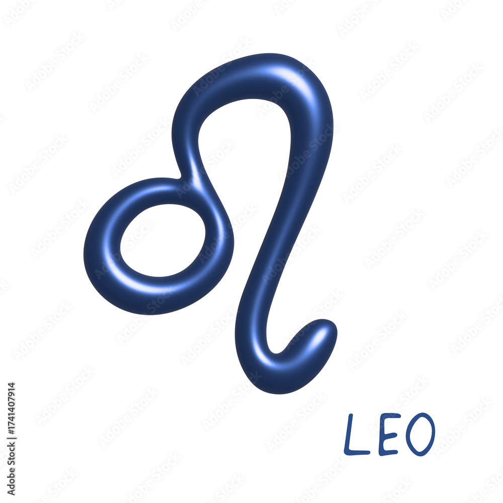 Fototapeta premium 3d leo zodiac sign Astrology clipart Element for design