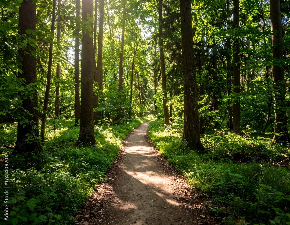 Fototapeta premium Sunlit forest path (3)