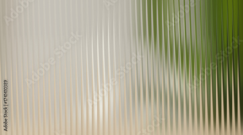 Abstract background with vertical ribbed pattern and green hues