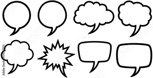 Dynamic speech bubbles for modern communication, conversation, and social media marketing designs