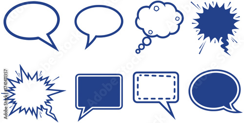 Engaging communication bubbles for dynamic presentations or graphic design, originally scalable vector graphic
