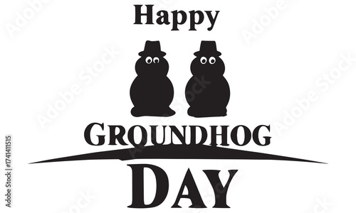 Happy Groundhog Day Clipart & Vectors