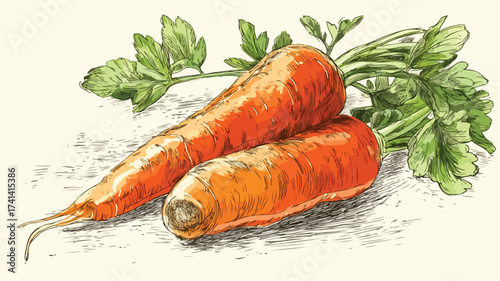 Fresh Carrot Vegetable Vector Illustration Concept