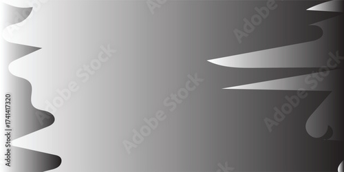 Abstract black and white gradient background with sharp curves and wave shapes.