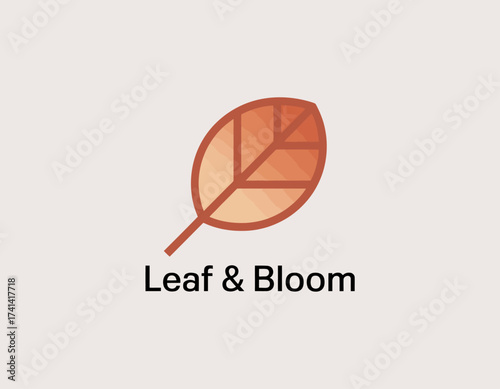 This logo represents nature and growth with a simple yet bold leaf design, encapsulating the essence of sustainability and natural beauty for the brand Leaf & Bloom.