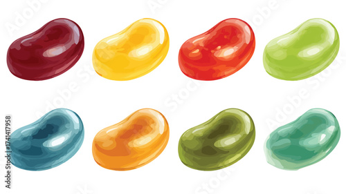 Vibrant Jelly Beans Vector Graphic for Food Designs
