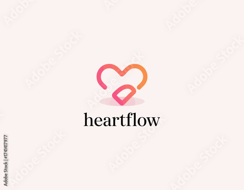 A vibrant logo that combines heart and diamond shapes to symbolize affection, commitment, and emotional connections, perfect for businesses focusing on love and relationships.