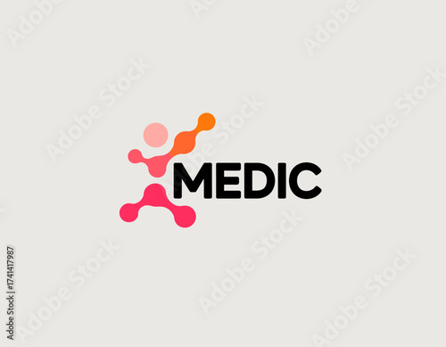 A dynamic and colorful medic-themed graphic design that represents health, activity, and vitality, making a strong statement for healthcare innovations and solutions.
