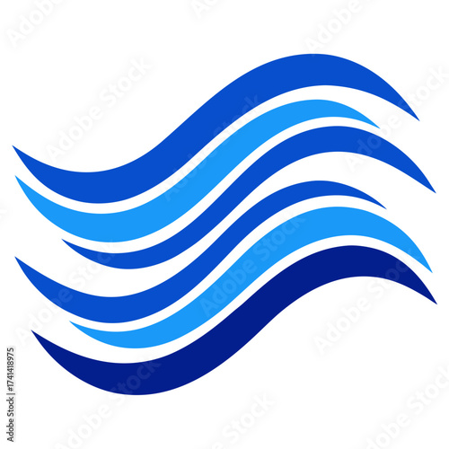 Abstract wavy blue lines create a dynamic vector illustration, ideal for a banner or business card design
