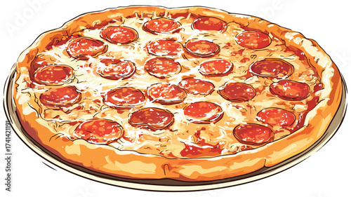 Gourmet Pizza Food Vector Illustration for Visual Design