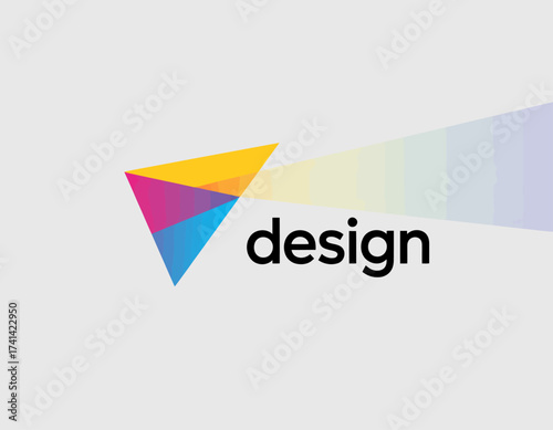 Free Download An abstract logo showcasing colorful triangle shapes that play with design concepts, capturing innovation, creativity, and a modern aesthetic in a simple composition. - GFXLoad