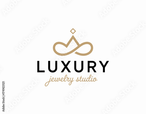 This logo design combines elegance and modernity, representing a luxury jewelry studio that captures the essence of sophistication and timeless beauty in its branding.