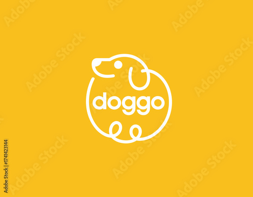 This delightful dog logo features a joyful pup, perfectly capturing the essence of pet services and the love and happiness pets bring into our lives and homes.