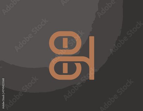 This striking image features an abstract logo design with geometric shapes in orange on a black background, representing modernity, creativity, and artistic expression.