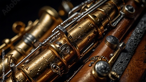 Detailed Macro Shot of Classic Saxophone Design