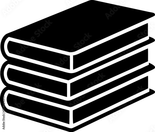 stack of three red books icon, education and knowledge symbol