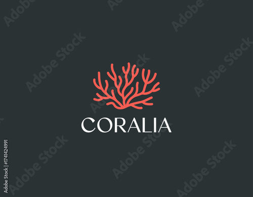 This logo features stylized coral, symbolizing marine life and conservation efforts, perfect for ocean-related organizations or brands focusing on environmental conservation.