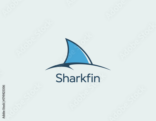 A stylized logo featuring a shark fin silhouette suggests precision, strength, and adventure, ideal for businesses related to water sports or marine activities.