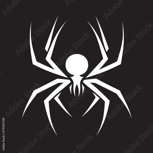 spider silhouette on black background. vector illustration. eps 10