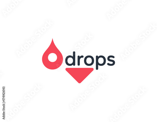 The drops logo features a dynamic and eye-catching design combining vibrant colors, fully representing fluidity and movement in a modern branding context.