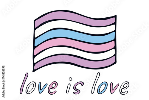 Colorful Intersex pride flag Happy pride day LGBTQ community Pride Month Vector hand drawn doodle for posters, stickers, logo, cards