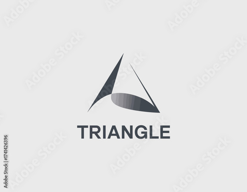 This triangle logo represents stability and simplicity, utilizing abstract design principles to create a striking yet minimal visual identity.