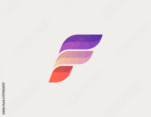This logo features vibrant gradient colors flowing in a sleek design, representing movement and creativity, ideal for modern brands, startups, and innovative ideas.
