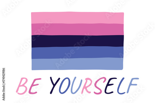 Colorful Omnisexual pride flag Happy pride day LGBTQ community Pride Month Vector hand drawn doodle for posters, stickers, logo, cards