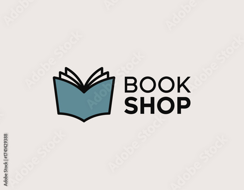 This image features a stylized open book icon, symbolizing knowledge and learning, ideal for educational platforms and book-related themes in modern publishing.