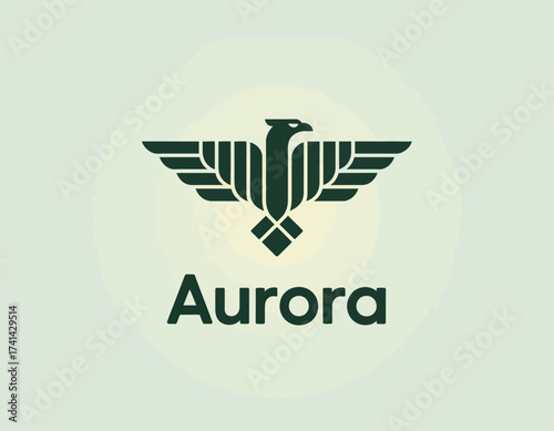 A sleek and modern eagle logo, showcasing strength and freedom through stylized wings with a strong visual presence, ideal for branding and corporate identity.