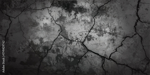 Grungy and cracked, this old wall background showcases a weathered texture.