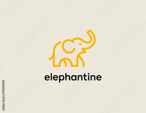 This image features a vibrant, playful logo of an elephant for Elephantine, representing joy, strength, and wisdom through its child-like design.