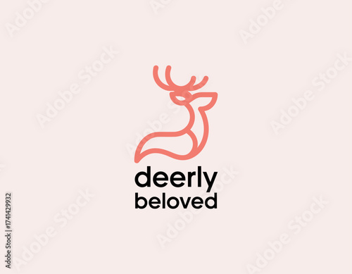 The image presents a stylized logo featuring a deer with elegant lines in soft gradient colors, conveying warmth and affection for a brand with a heartfelt message.