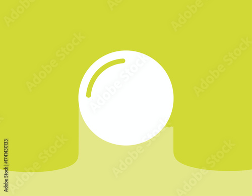 This image features a minimalist white sphere set against a calming green background, emphasizing simplicity and elegance in its modern design aesthetic.