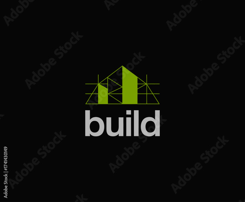 This logo design represents the construction industry with stylish elements, showcasing innovative architecture and modern aesthetics for a professional approach to building projects.