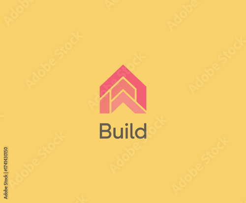 Fotografia This logo features a modern and vibrant design representing the construction industry, combining geometric shapes and colors that invoke a sense of building and growth