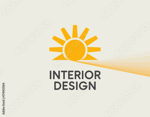 This logo beautifully illustrates a sunrise graphic, symbolizing warmth and creativity, making it ideal for an interior design business that focuses on brightening spaces.