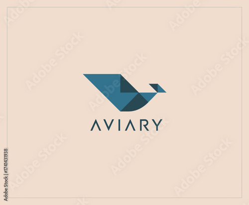 An elegant logo featuring a geometric bird design, combining simplicity with sophistication, suitable for a company focused on nature and innovation.