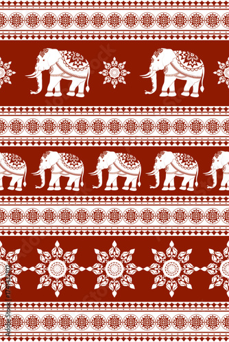 Thai Elephant pattern retro pattern 