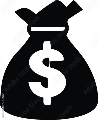 Money bag with dollar sign symbol representing finance wealth savings and financial success concept