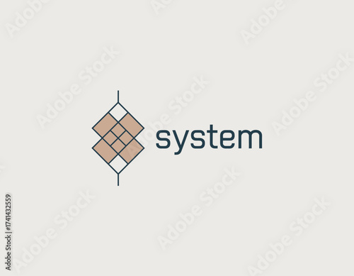This image features a sophisticated geometric pattern with stylish typography, ideal for branding, corporate identity, and modern design applications, showcasing elegance.