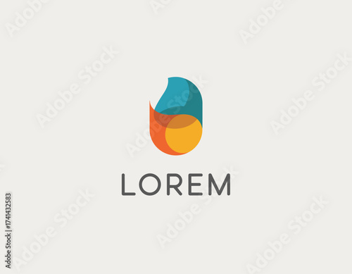 This vibrant logo illustrates two overlapping drops, showcasing creativity and innovation, perfect for a modern brand in tech, art, or creative fields.