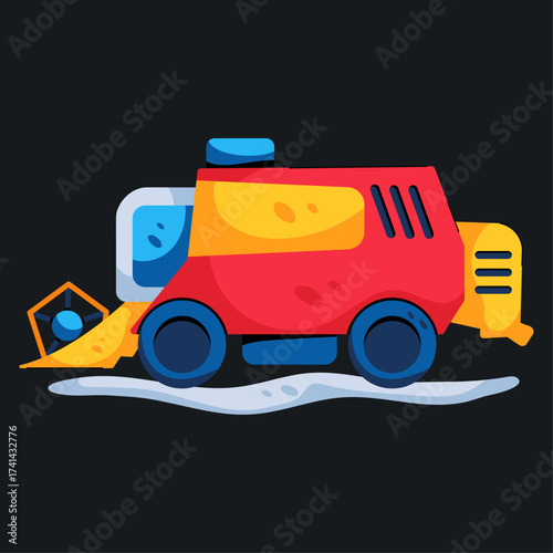 Modern combine harvester vector illustration 
