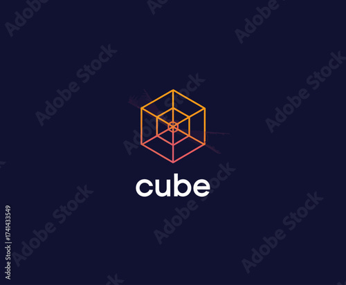 This sleek and modern logo design features a stylized cube that embodies geometric precision, making it a powerful symbol of innovation and creativity in branding.