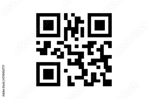 QR code for smartphone scanning. Quick response matrix barcode for mobile payment, web link and digital information. Vector icon isolated on transparent background.