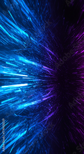 ABSTRACT SPEED BLUE LIGHTS BACKGROUND, FUTURISTIC TECHNOLOGY PATTERN