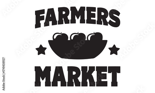 Farmers Market Sign SVG PNG | Produce Bowl & Bottles