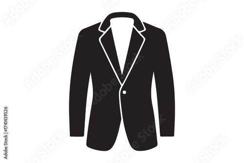 Men blazer or jacket symbol simple silhouette icon. Vector Black silhouettes. with white background