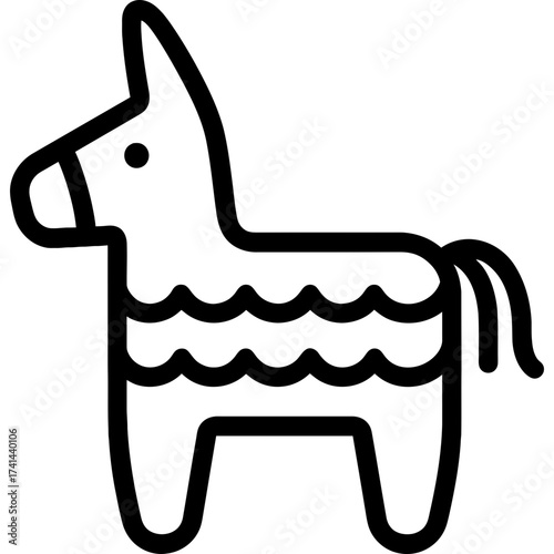 Minimalistic donkey piñata icon