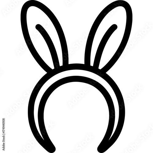 Minimalistic bunny ears headband icon